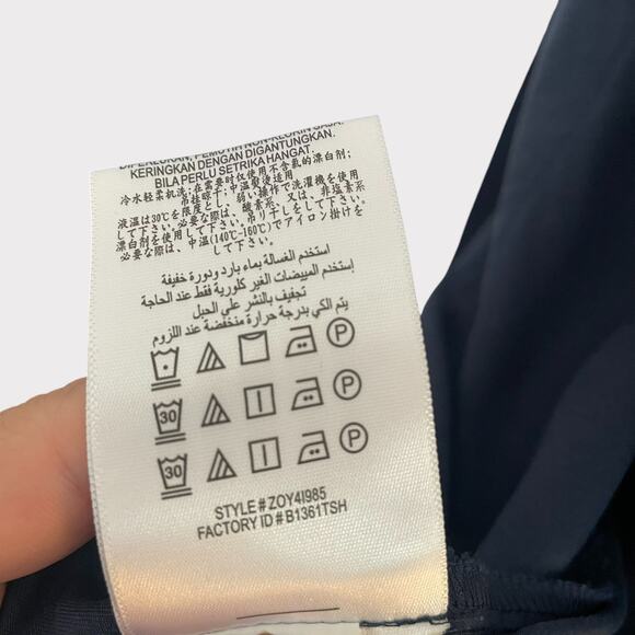 BCBG Generation Longline Vest Navy Blue Lyocell Size Small Open Side Slit - Picture 9 of 10